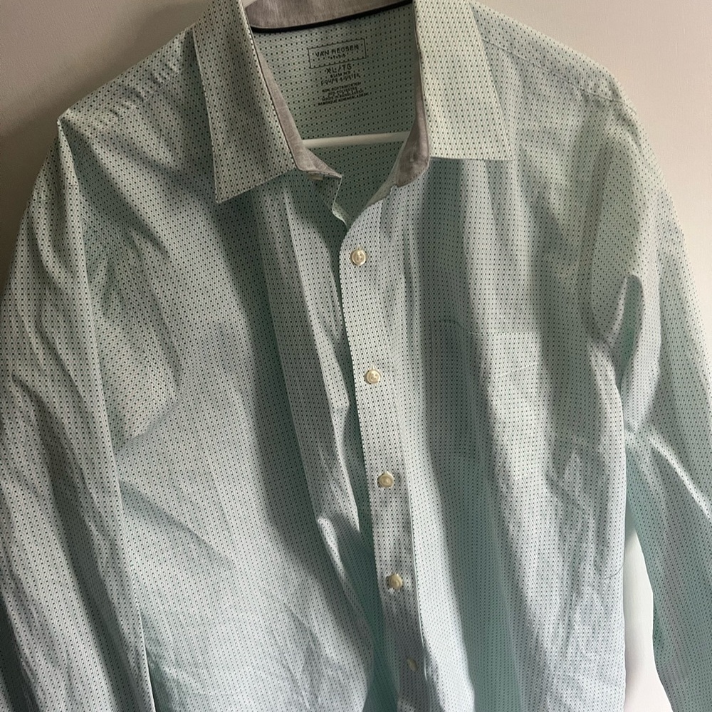 Men's Light Green Dress Shirt-Van Heusen
